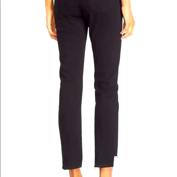 Straight frayed high-rise straight-leg jeans size 28 in excellent condition - Picture 2 of 12